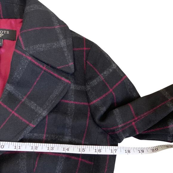 Talbots Sz 4P Kate Fit Wool Blend Plaid Fitted Blazer Single Breasted Careerwear - Picture 15 of 16